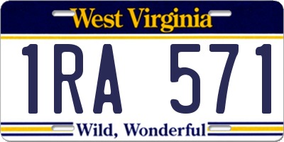 WV license plate 1RA571