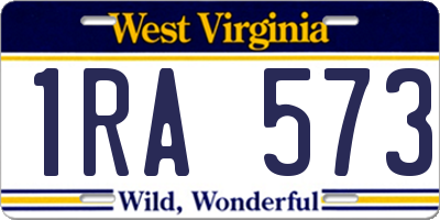WV license plate 1RA573