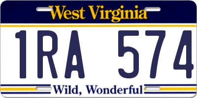 WV license plate 1RA574