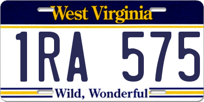 WV license plate 1RA575