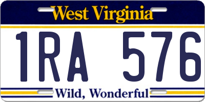 WV license plate 1RA576