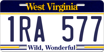 WV license plate 1RA577