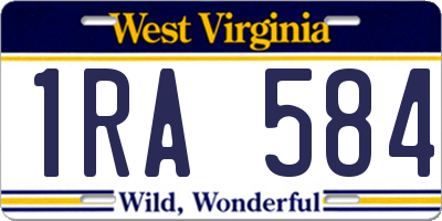 WV license plate 1RA584