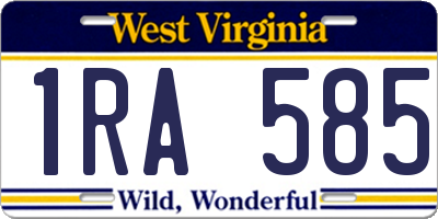 WV license plate 1RA585