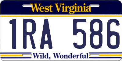 WV license plate 1RA586