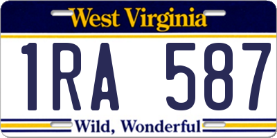 WV license plate 1RA587