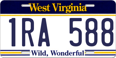 WV license plate 1RA588
