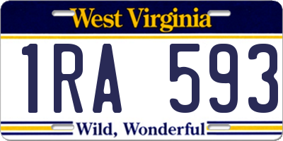 WV license plate 1RA593