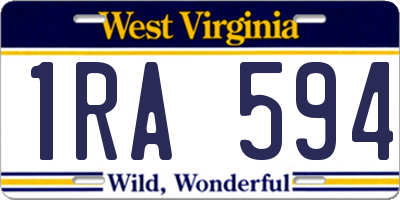 WV license plate 1RA594