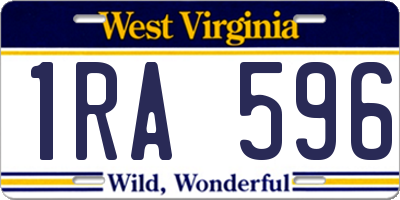 WV license plate 1RA596