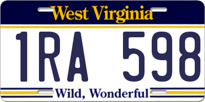 WV license plate 1RA598