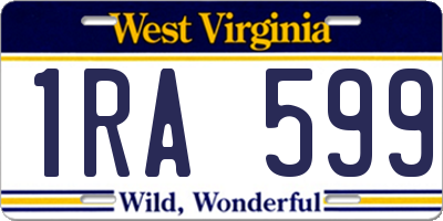 WV license plate 1RA599