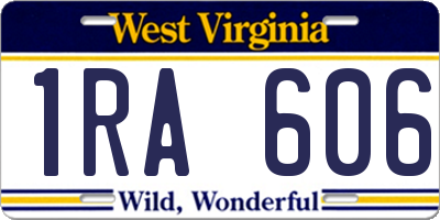 WV license plate 1RA606
