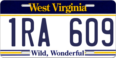 WV license plate 1RA609