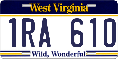 WV license plate 1RA610