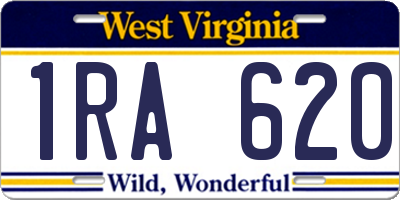 WV license plate 1RA620
