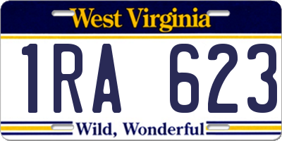 WV license plate 1RA623