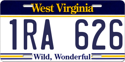 WV license plate 1RA626