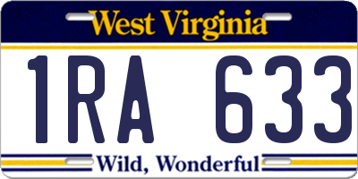 WV license plate 1RA633
