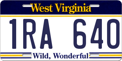 WV license plate 1RA640