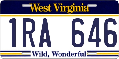 WV license plate 1RA646