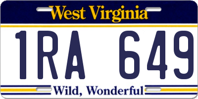 WV license plate 1RA649