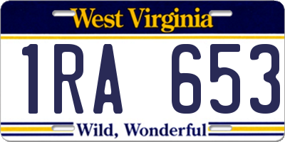 WV license plate 1RA653