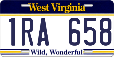 WV license plate 1RA658