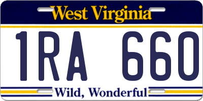 WV license plate 1RA660