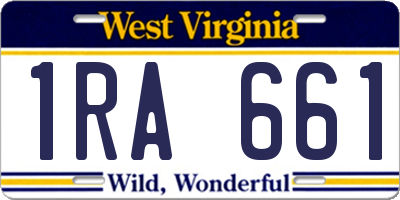 WV license plate 1RA661