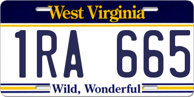 WV license plate 1RA665