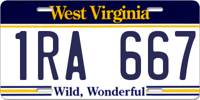 WV license plate 1RA667
