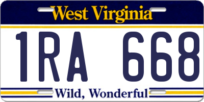 WV license plate 1RA668