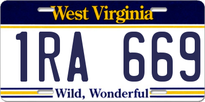 WV license plate 1RA669