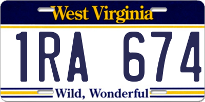 WV license plate 1RA674