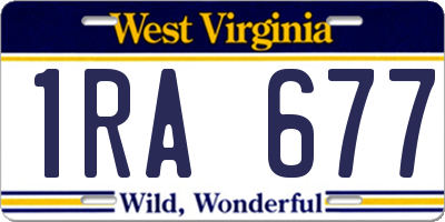 WV license plate 1RA677