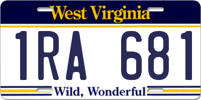 WV license plate 1RA681