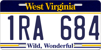WV license plate 1RA684