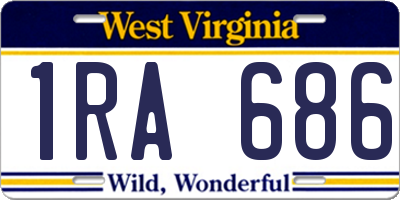 WV license plate 1RA686