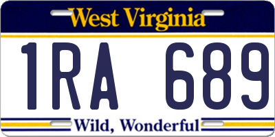 WV license plate 1RA689