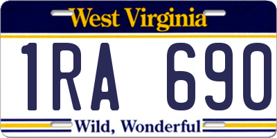 WV license plate 1RA690