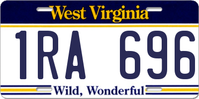 WV license plate 1RA696
