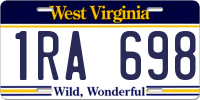WV license plate 1RA698