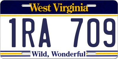 WV license plate 1RA709