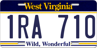 WV license plate 1RA710