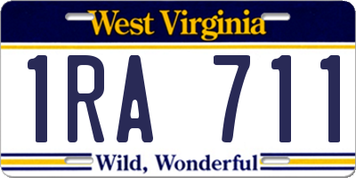 WV license plate 1RA711