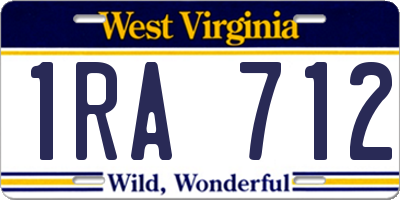 WV license plate 1RA712