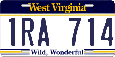 WV license plate 1RA714