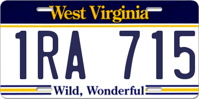 WV license plate 1RA715