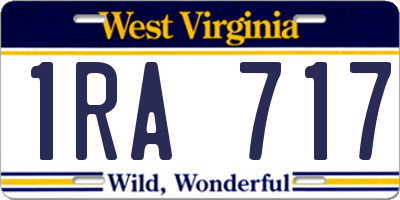 WV license plate 1RA717